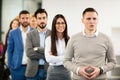 Team of cheerful businesspeople posing for group picture Royalty Free Stock Photo