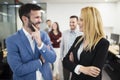 Team of cheerful businesspeople posing for group picture Royalty Free Stock Photo