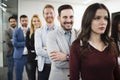 Team of cheerful businesspeople posing for group picture Royalty Free Stock Photo