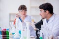 The team of chemists working in the lab Royalty Free Stock Photo
