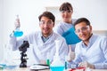 The team of chemists working in the lab Royalty Free Stock Photo