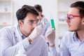 The team of chemists working in the lab Royalty Free Stock Photo
