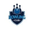 Team club bowling sport center vector logo design