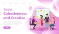 Team cohesiveness and creative website. Idea for successful business teamwork, creative innovation Royalty Free Stock Photo