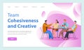 Team cohesiveness and creative website vector. Idea concept for successful business teamwork Royalty Free Stock Photo