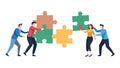 Team Collaborating on Jigsaw Puzzle Ã¢â¬\' Problem Solving, vector design Generative AI Royalty Free Stock Photo
