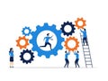 Team collaboration enhancing interconnected gears Royalty Free Stock Photo