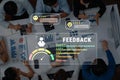 Team Collaboration Image with Feedback Visualization Showing Performance Metrics, Charts, and Analysis in a Modern Royalty Free Stock Photo