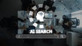 Team Collaboration in Modern Office with AI Search Concept for Business Strategy and Innovation in Digital Technology Royalty Free Stock Photo