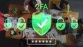 Team Collaboration on Security Strategy with 2-Factor Authentication Concept in a Modern Workspace Setting Gluon Royalty Free Stock Photo