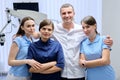 Team of colleagues dentists, portrait of doctors looking at the camera in dental office