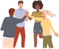 Team, colleagues during greeting. People giving five to each other standing with hands together Royalty Free Stock Photo