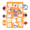 Team collect worker. Cut parts photo, people fold puzzle. Teamwork, group find boss or employee. Recruitment service, hr