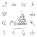 the team collects the gears to idea icon. Detailed set of team work outline icons. Premium quality graphic design icon. One of the