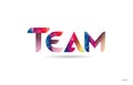 team colored rainbow word text suitable for logo design