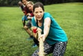 Team competing in tug of war Royalty Free Stock Photo