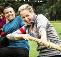 Team competing in tug of war Royalty Free Stock Photo