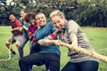 Team competing in tug of war Royalty Free Stock Photo