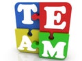 TEAM concept on colorful puzzle pieces Royalty Free Stock Photo