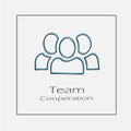 Team concept illustration. Three people business hand drawn flat vector icon Royalty Free Stock Photo