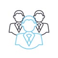 team corporation line icon, outline symbol, vector illustration, concept sign