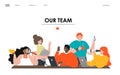 Team and coworking landing page vector template