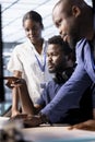 Team of cybersecurity experts monitoring security incidents