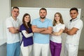 Team of dentist medical workers