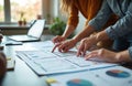 Team of designers works on website ui ux app wireframe development. Web design teamwork concept. User experience mobile Royalty Free Stock Photo