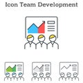 Team Development flat icon design for infographics and businesses Royalty Free Stock Photo