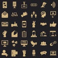 Team dialog icons set, simple style Royalty Free Stock Photo