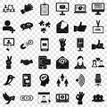Team dialog icons set, simple style Royalty Free Stock Photo