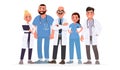 Team of doctors. A group of hospital workers. Medical staff. Vector illustration Royalty Free Stock Photo