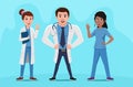 Team doctors hospital workers medical staff illustration Royalty Free Stock Photo