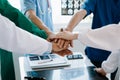 Team Doctors nurses union coordinate hands Teamwork Concept in hospital for success and trust in the team work Royalty Free Stock Photo