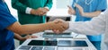 Team Doctors nurses union coordinate hands Teamwork Concept in hospital for success and trust in the team Royalty Free Stock Photo