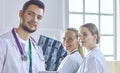 Team of doctors watching x-ray image in a hospital Royalty Free Stock Photo