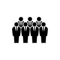 Team of employees concept icon. Businessmen group black isolated icon. Royalty Free Stock Photo