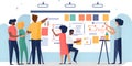 A team of employees using a whiteboard to plan out a proj one created with generative AI Royalty Free Stock Photo