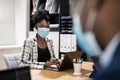 Team Employees Wearing Covid Face Mask
