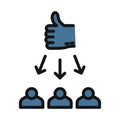 Team faculty, power line isolated vector icon can be easily modified and edit