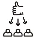 Team faculty, power line isolated vector icon can be easily modified and edit