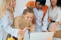 Team of female businesswomen working together in office Royalty Free Stock Photo