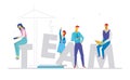 Team - flat design style colorful illustration Royalty Free Stock Photo