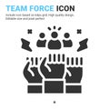 Team force icon vector with glyph style isolated on white background. Vector illustration teamwork sign symbol icon concept Royalty Free Stock Photo
