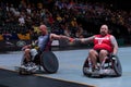 Team France against team UK - Wheel chair rugby players competing at the Invictus Games 2022 in The Hague