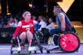 Team France against team UK - Wheel chair rugby players competing at the Invictus Games 2022 in The Hague