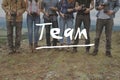 Team friends teamwork photographers concept Royalty Free Stock Photo