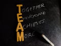 team full form together everyone achieves more displayed on chalkboard concept Royalty Free Stock Photo