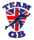 Team GB Runner Sprinter Great Britain Flag Royalty Free Stock Photo